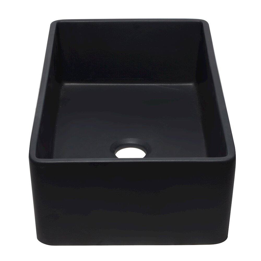 Alt View 2. Alfi - ALFI brand 33 inch Black Reversible Single Fireclay Farmhouse Kitchen Sink - Black.