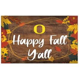 Fan Creations - Oregon Ducks 11'' x 19'' Happy Fall Y'all Sign - Brown