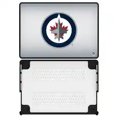 Front. Keyscaper - Winnipeg Jets Linen MacBook Case - Pro 16 in - Multicolor.