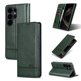 Dteck - Flip Wallet Case for Samsung Galaxy S26 Ultra,Magnetic Closure Card Slots Kickstand Cover,Shock-Absorbing TPU Cover - Darkgreen