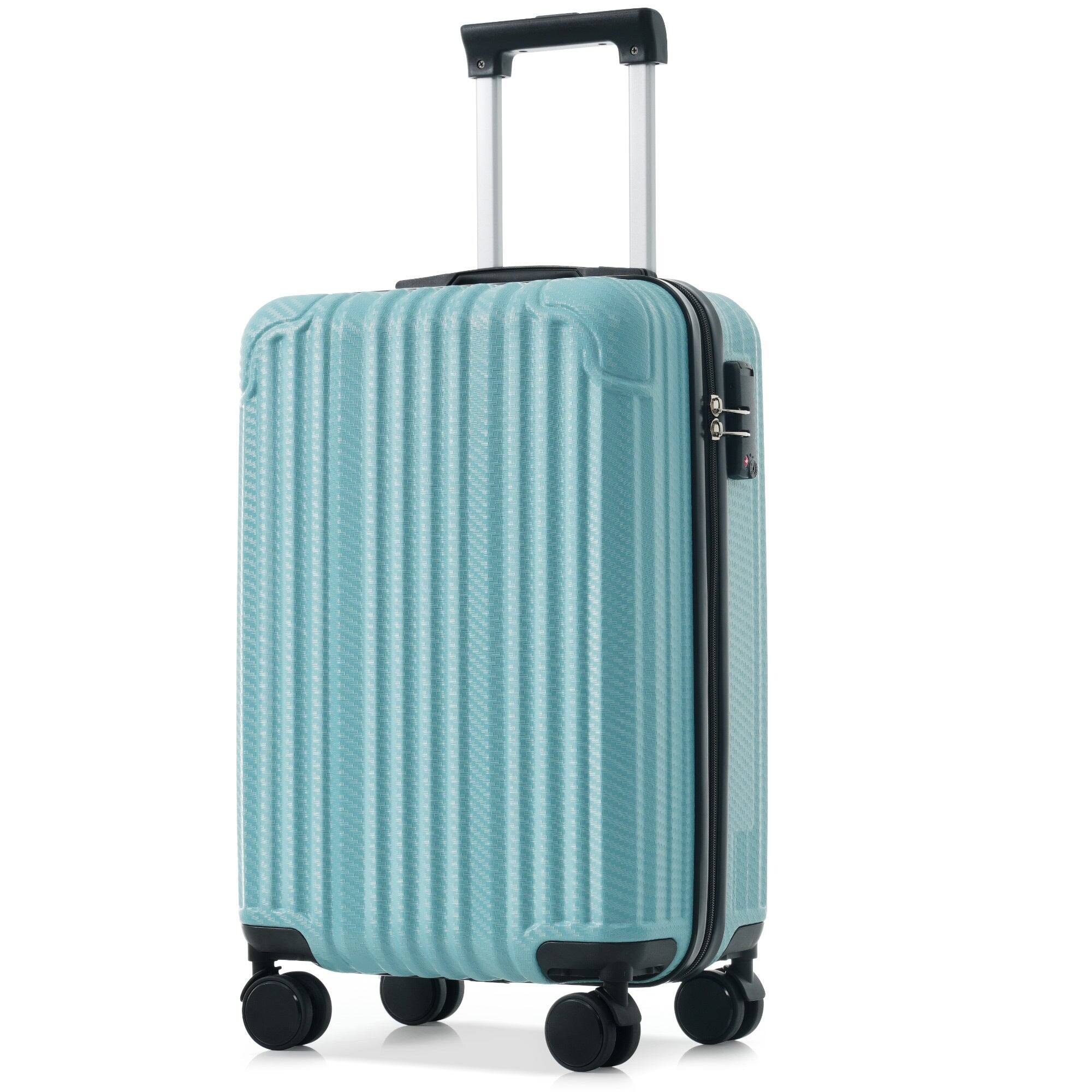 Alt View 5. BreeBe - 3-Pcs Luggage Set Durable ABS Hardshell Suitcases with Spinner Wheel, TSA Lock, Side Hooks, Lightweight Carry-On - Ice Blue.
