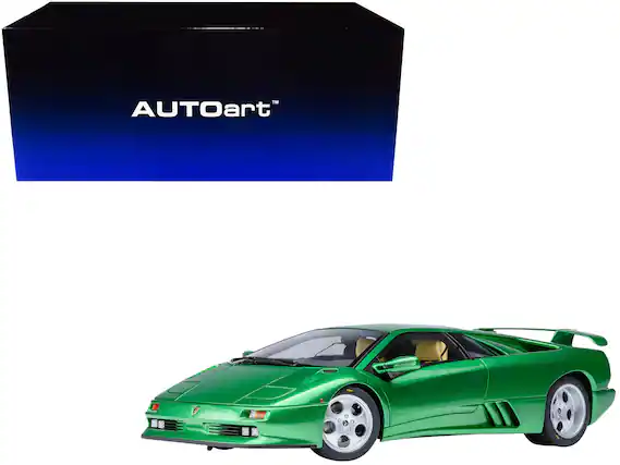 Front. Autoart - Lamborghini Diablo SE30 Verde Mic/Green Metallic 1/18 Model Car by Autoart - Verde Mic/Green Metallic.