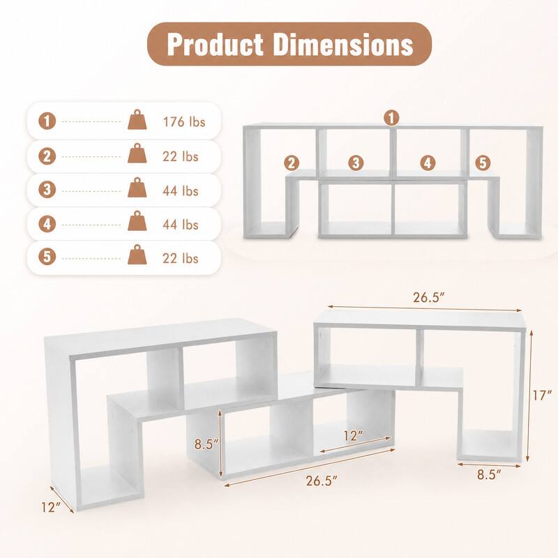 Product Dimensions

1. 176 lbs
2. 22 lbs
3. 44 lbs
4. 44 lbs
5. 22 lbs

Dimensions:
- 26.5"
- 17"
- 8.5"
- 12"