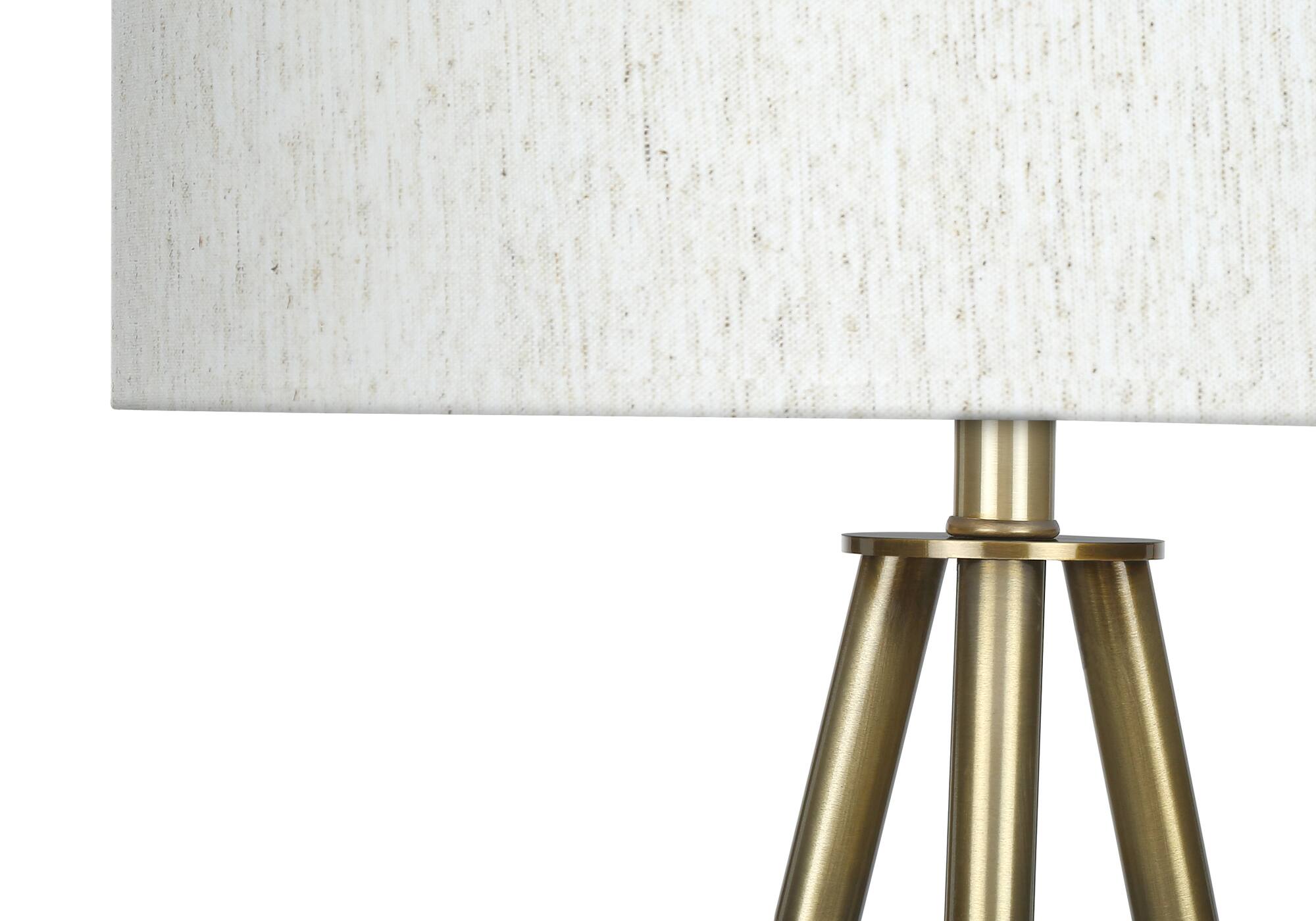 Alt View 1. APRILSOUL - Lighting 63inh Floor Lamp Brass Metal Ivory / Cream Shade Contemporary - Ivory.
