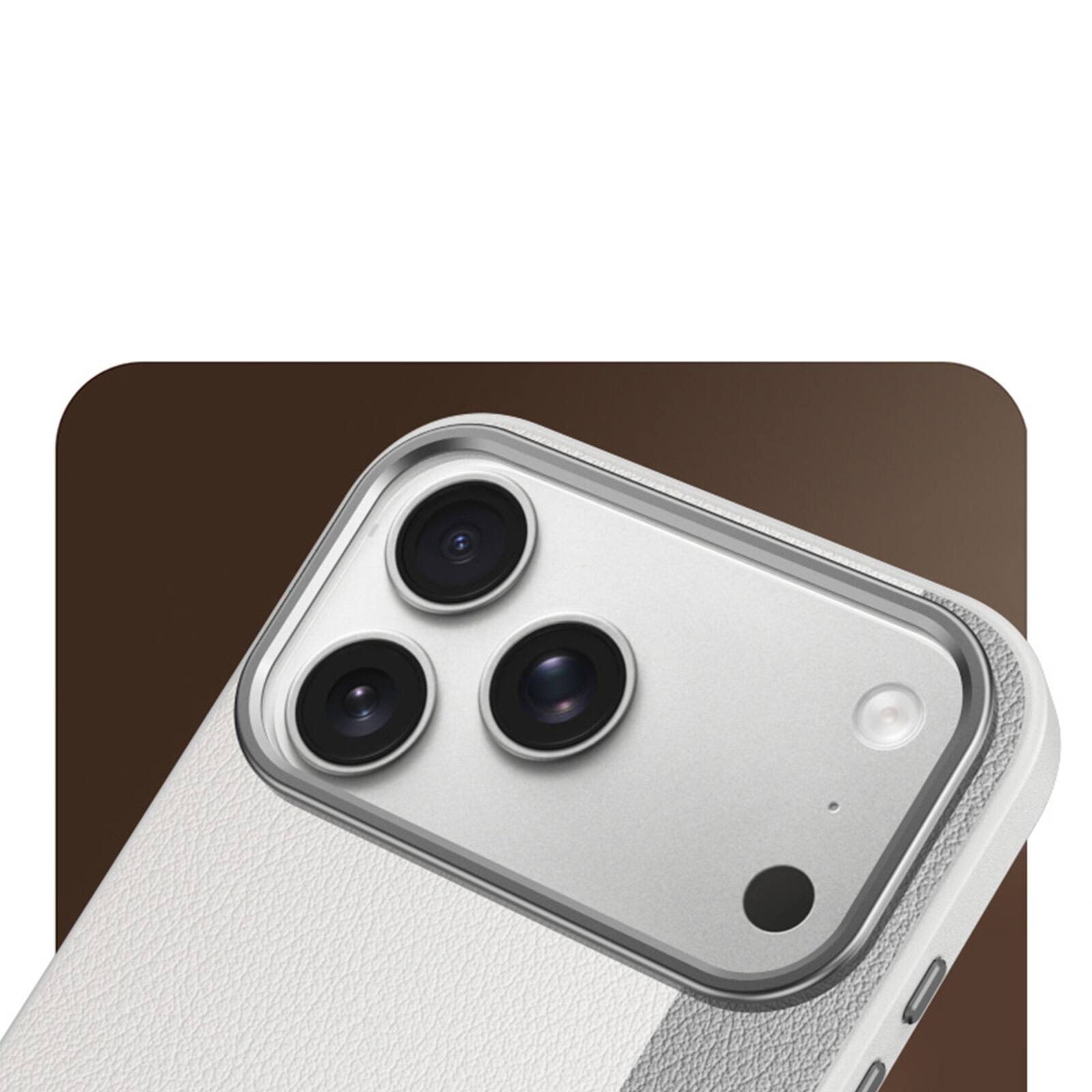 Alt View 2. Dteck - Magnetic Case for Apple iPhone 17 Pro, Leather Texture Shockproof Protective Cover, Enhanced Camera Protection - Gray.
