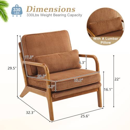 330 LBS  
330lbs Weight Bearing Capacity  
With A Lumbar Pillow  
Dimensions:  
29.5" x 17.3" x 6.3" x 20.5" x 5.5" x 23.2" x 22" x 16.1" x 32.3" x 25.6"