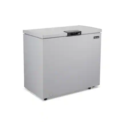 Front. NewAir - 5 Cu. Ft. Mini Deep Chest Freezer and Refrigerator with Digital Temperature Control, Self-Diagnostic Program - Cool Grey.