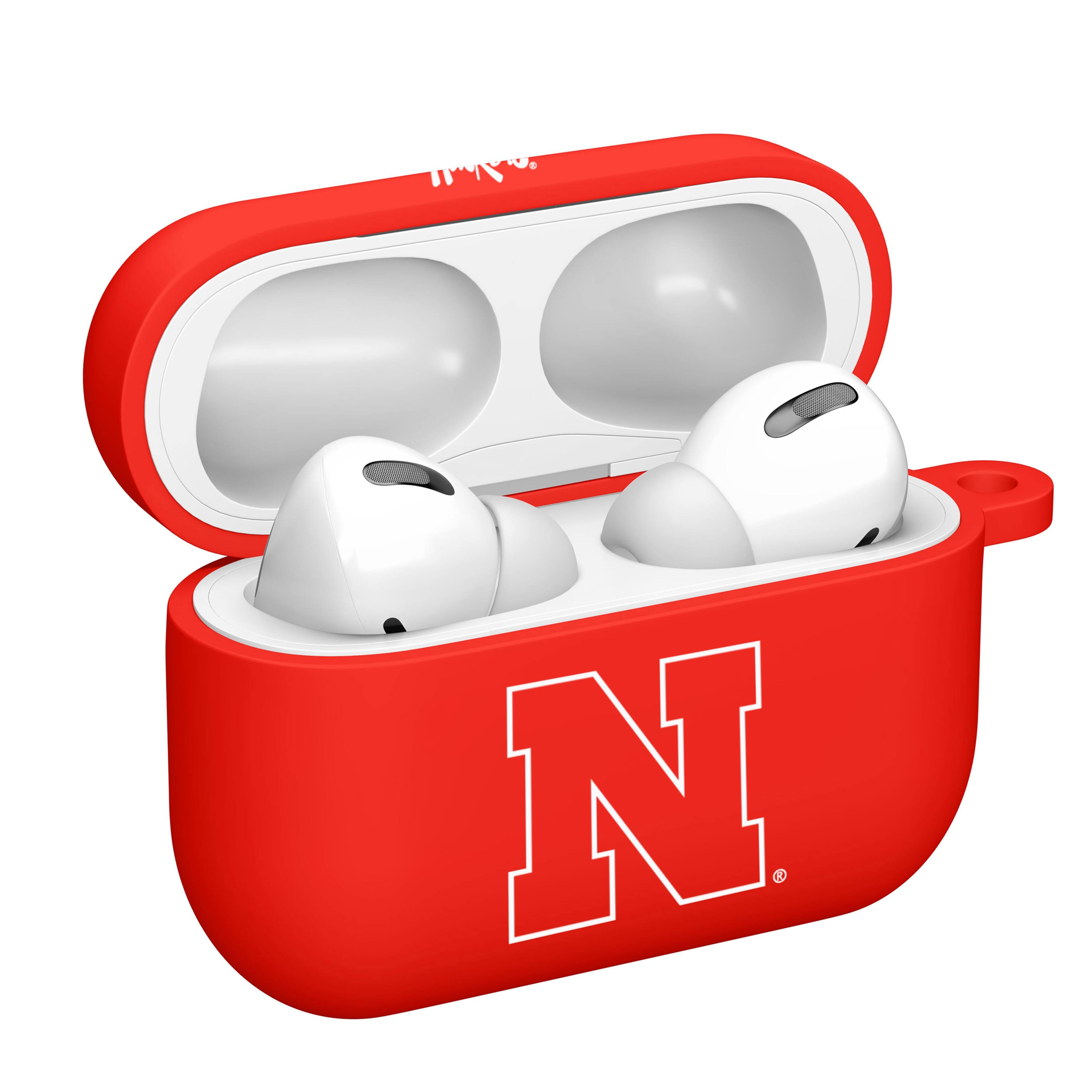 Alt View 1. Affinity Bands - Nebraska Huskers AirPods Pro Silicone Case Cover - Red.