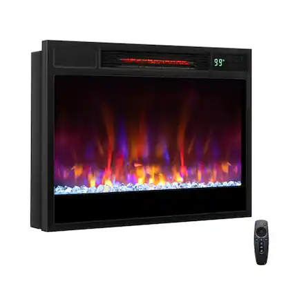 Front. SKONYON - 23 Inch Recessed Electric Fireplace Insert with Remote Control.