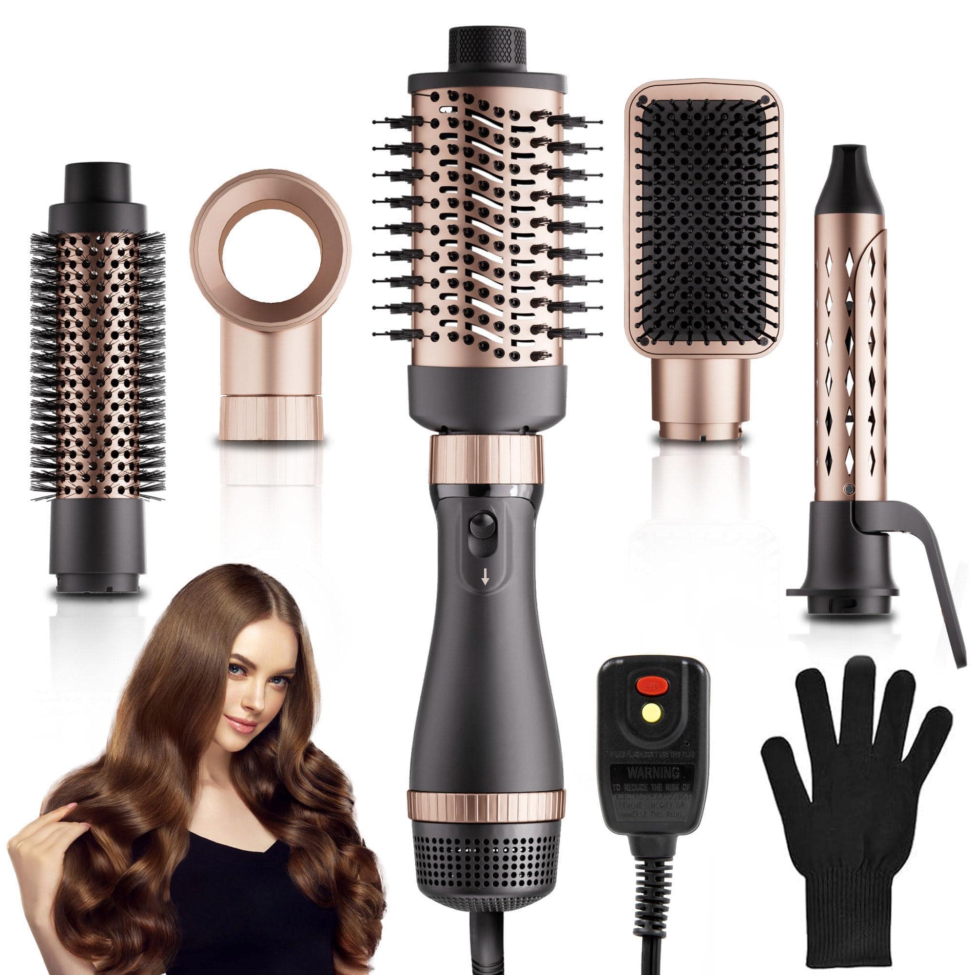 Reds Spade - Hair Dryer Brush Blow With Attachments Multi Styler For Salon Blowouts Volumizing And Straightening Ionic - Default