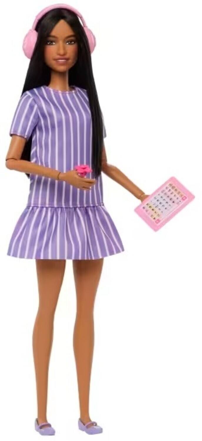 Alt View 1. Mattel - Mattel Collectible - Barbie Fashionistas Doll #245 in Purple Striped Dress, Autistic Barbie With - COLLECTIBLES - Multicolor.