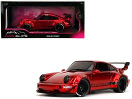RWB Body Kit Red Metallic with Black Stripes "Pink Slips" 1/24 Die Cast Model Car by Jada - Multicolor