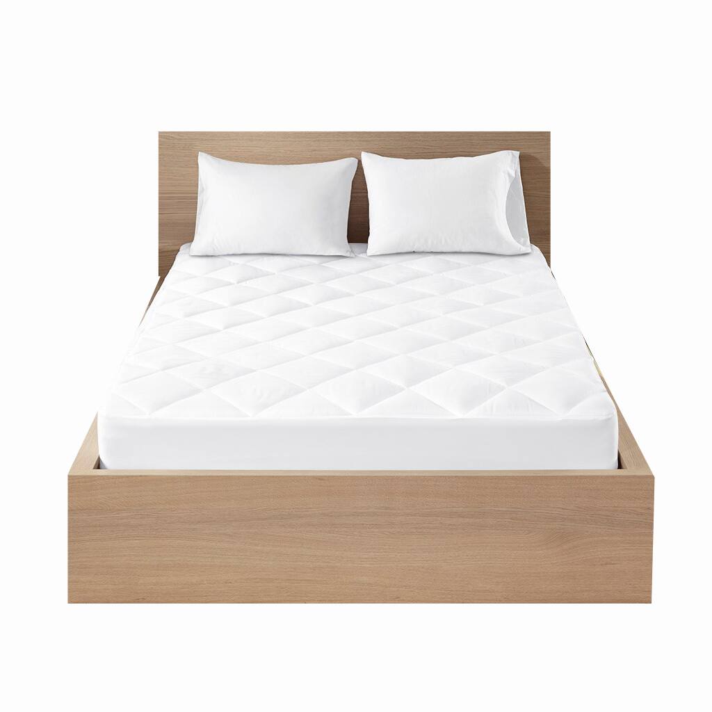 Front. Gracie Mills - Gracie Mills Ernst 300 Thread Count Diamond Quilted Waterproof Mattress Pad - White.
