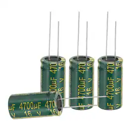 Unique Bargains - 4700uF 16V 13x25mm Electrolytic Capacitor, High Frequency, Low Impedance, Radial Leads, 24pcs - Green
