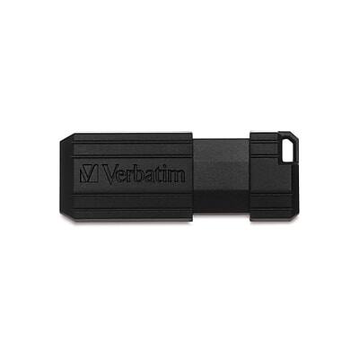 Alt View 1. Verbatim - Verbatim PinStripe 16GB USB 2.0 Type A Flash Drive, Black (49063) - Black.