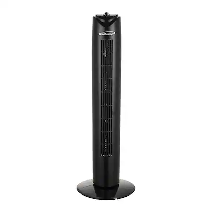 Front. Brentwood - 32" 3-Speed Portable Oscillating Tower Fan with Timer, Model F-32T - Black.
