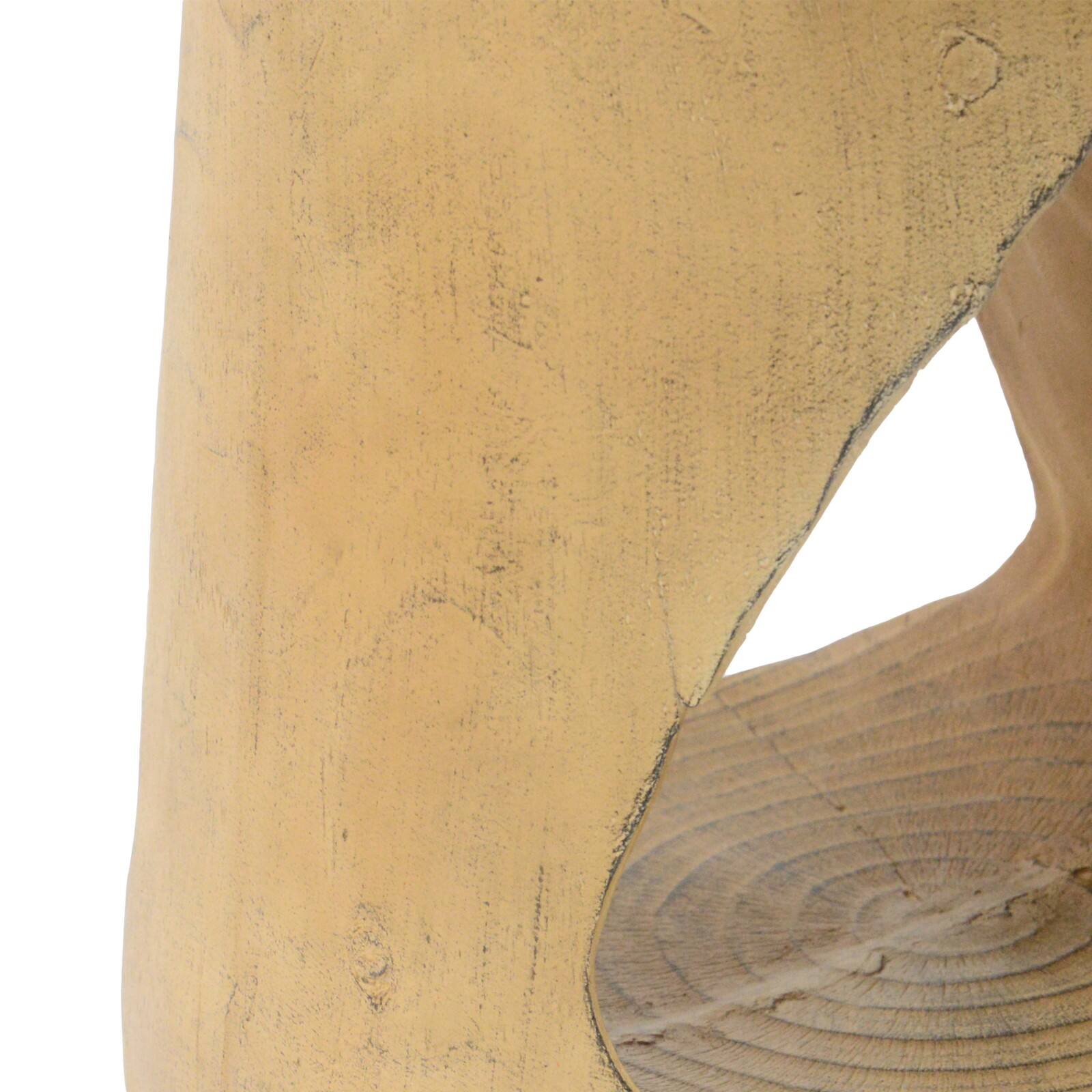 Alt View 9. Ecooso - Round Side Table with Hollow Design, Durable MGO Construction for Indoor Outdoor Use, Small Accent Table - Natural.