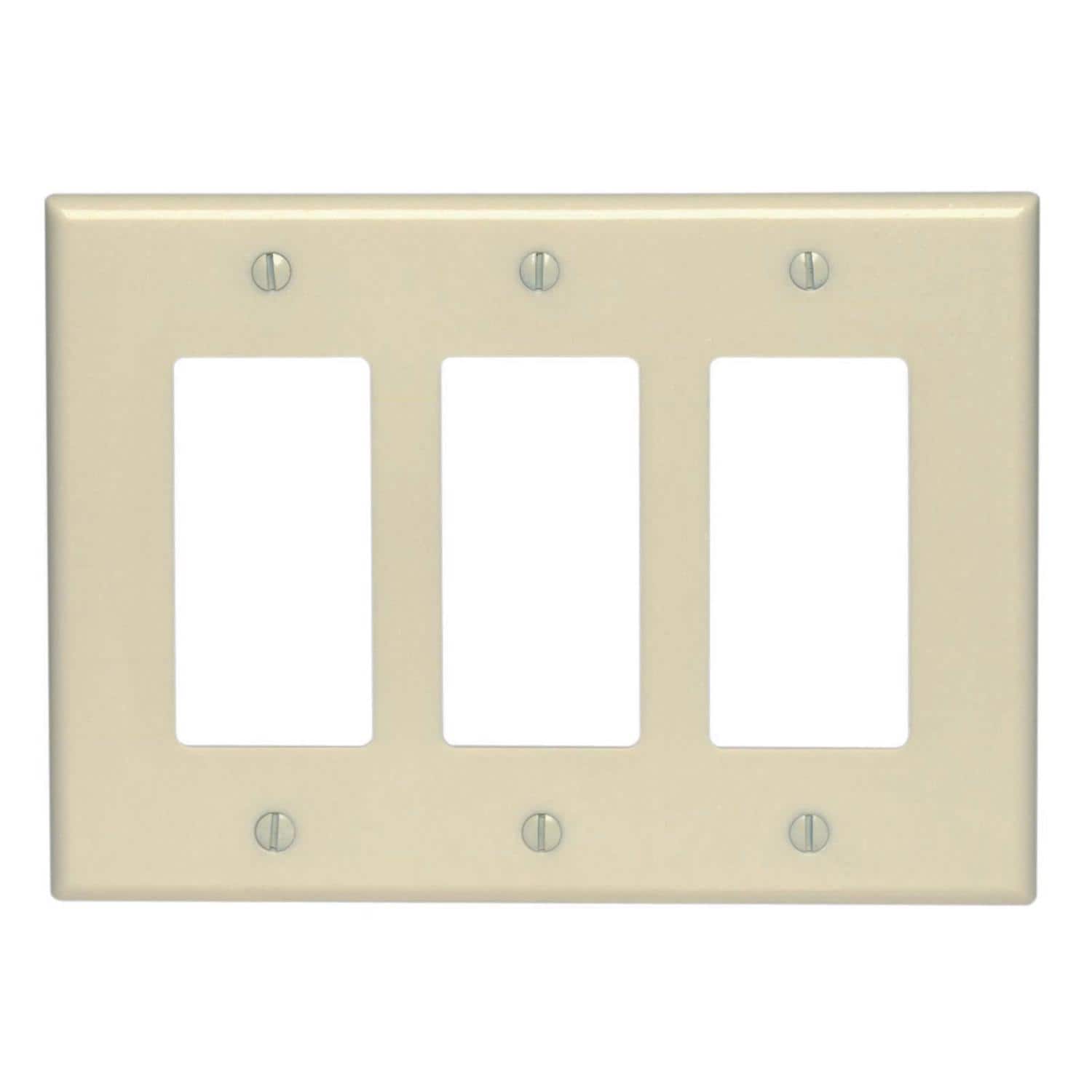 Leviton - 3 gang Thermoplastic Nylon Decorator Wall Plate 1 pk - Ivory price history on PriceWatchPro