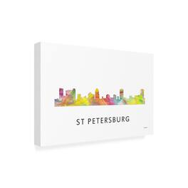Trademark Fine Art - Marlene Watson 'St Petersburg Florida Skyline' Canvas Art - Multicolor