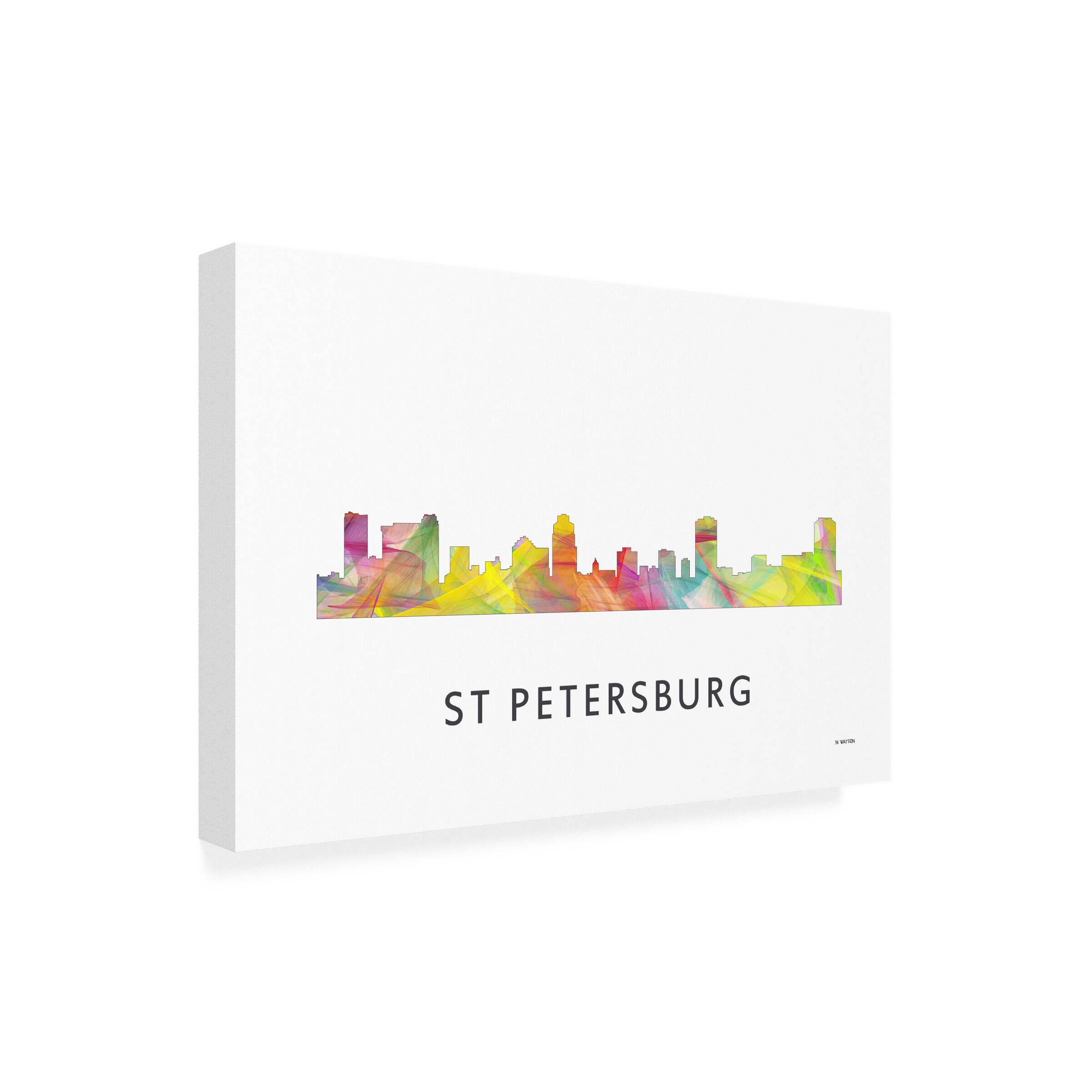Front. Trademark Fine Art - Marlene Watson 'St Petersburg Florida Skyline' Canvas Art - Multicolor.