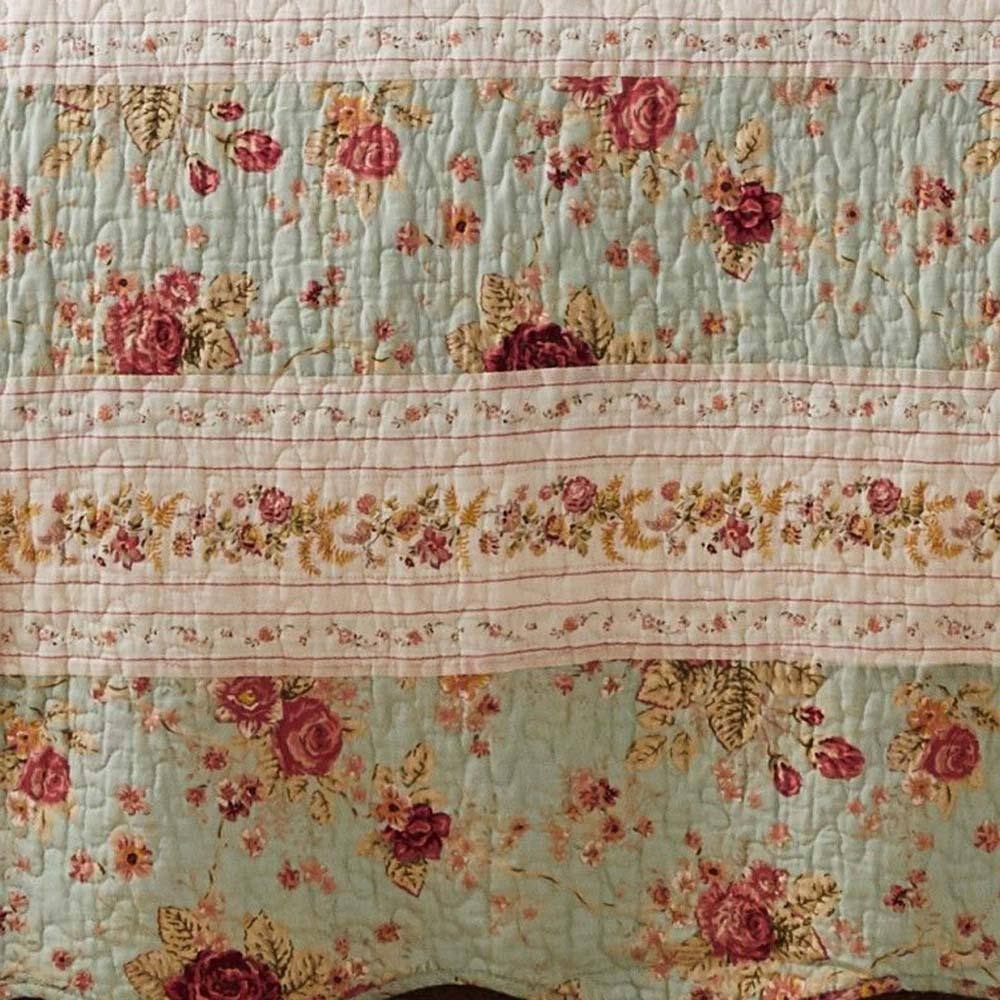 Alt View 4. Greenland Home Fashions - Greenland Home Antique Rose Bright Florals and Whimsical Songbirds Bedspread Set 3-Piece Queen Blue - Blue.
