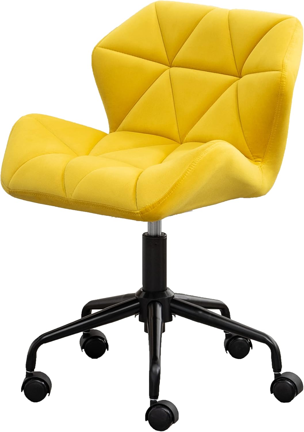 Alt View 5. Trinkets Crazed - Eldon Diamond Tufted Adjustable Swivel Office Chair - yellow.