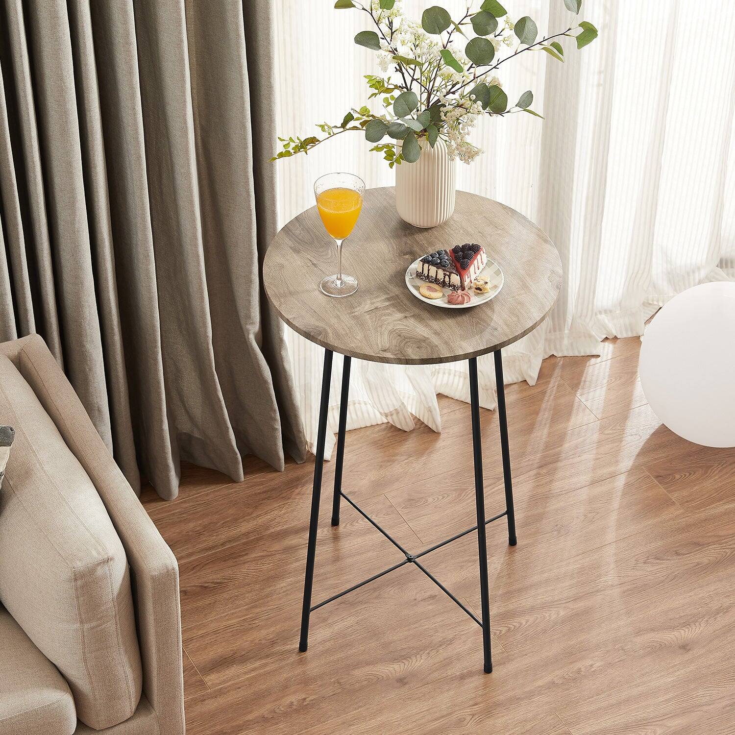 Back. Vecelo - 3-Piece Pub Table Set - Counter Height Table & 2 Stools,Breakfast & Coffee Table for Small Spaces, Compact Bistro Set - Maple.