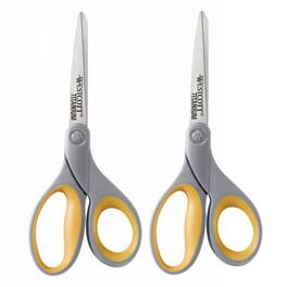 Westcott - Soft Handle Titanium Bonded Scissors, 8" Straight, Pack of 2