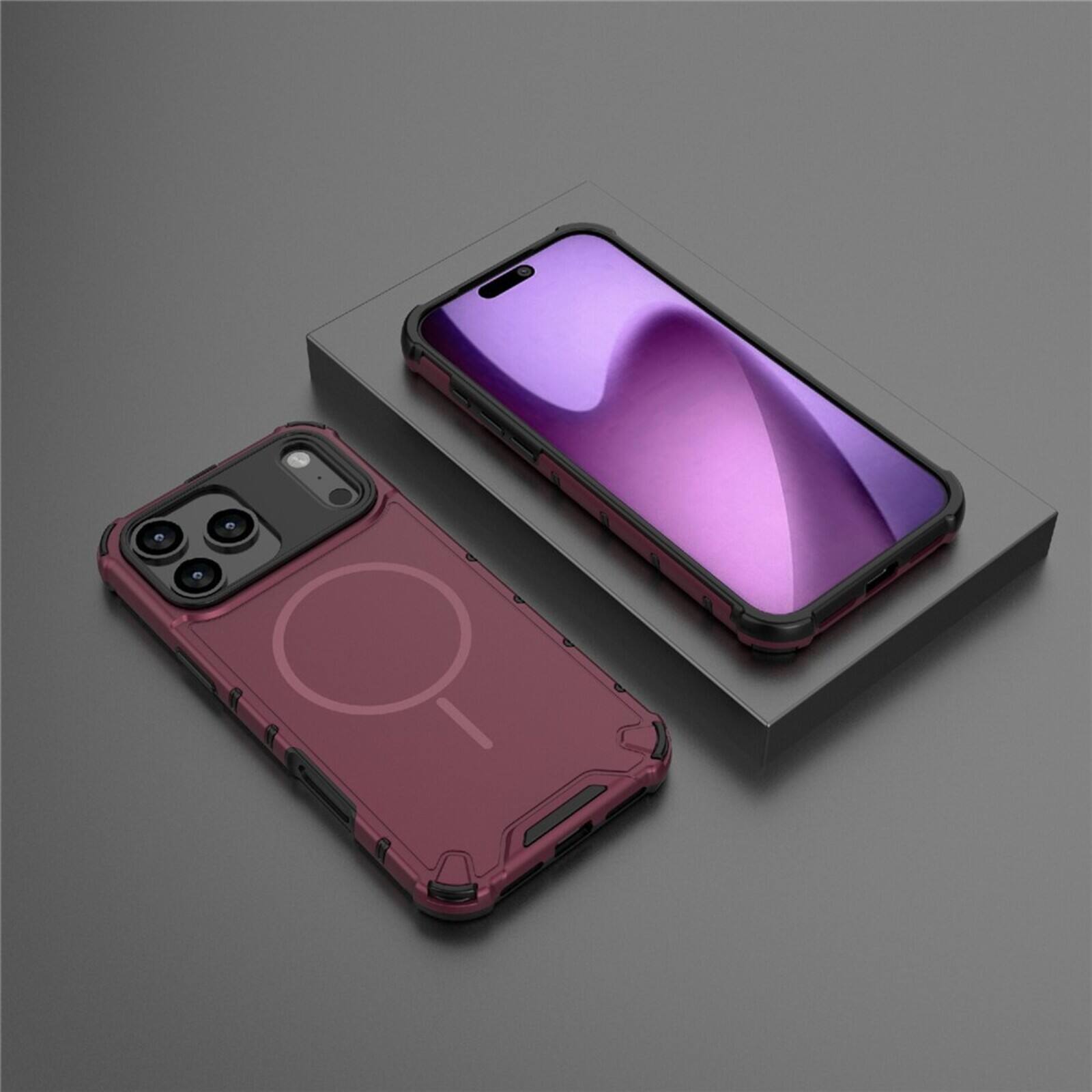 Alt View 9. UUCOVER - Magnetic Case for Apple iPhone 18 Pro Max, Compatible with MagSafe, Shockproof Drop-proof Slim Heat Dissipation Cover - Plum.
