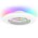 Left. Breezary - 19-In Flush Mount RGB Ceiling Fan with 5 Blades, 3-Color Light, DC Motor and 6-Speed Remote Control with Timer - Matte White.