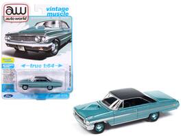 Autoworld - 1964 Ford Galaxie 500 XL with Black Top "Vintage Muscle" Series 1/64 - Dynasty Green Metallic