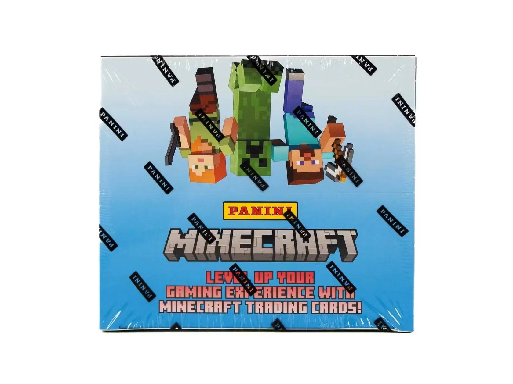 PANINI  
MINECRAFT  
LEVEL UP YOUR GAMING EXPERIENCE WITH MINECRAFT TRADING CARDS!