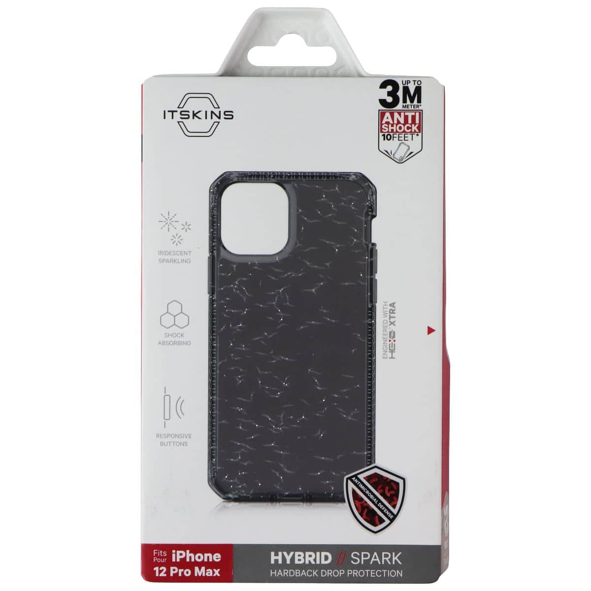 Itskins - Hybrid // Spark Series Case for Apple iPhone 12 Pro Max - Sparkle Smoke - Black price history on PriceWatchPro