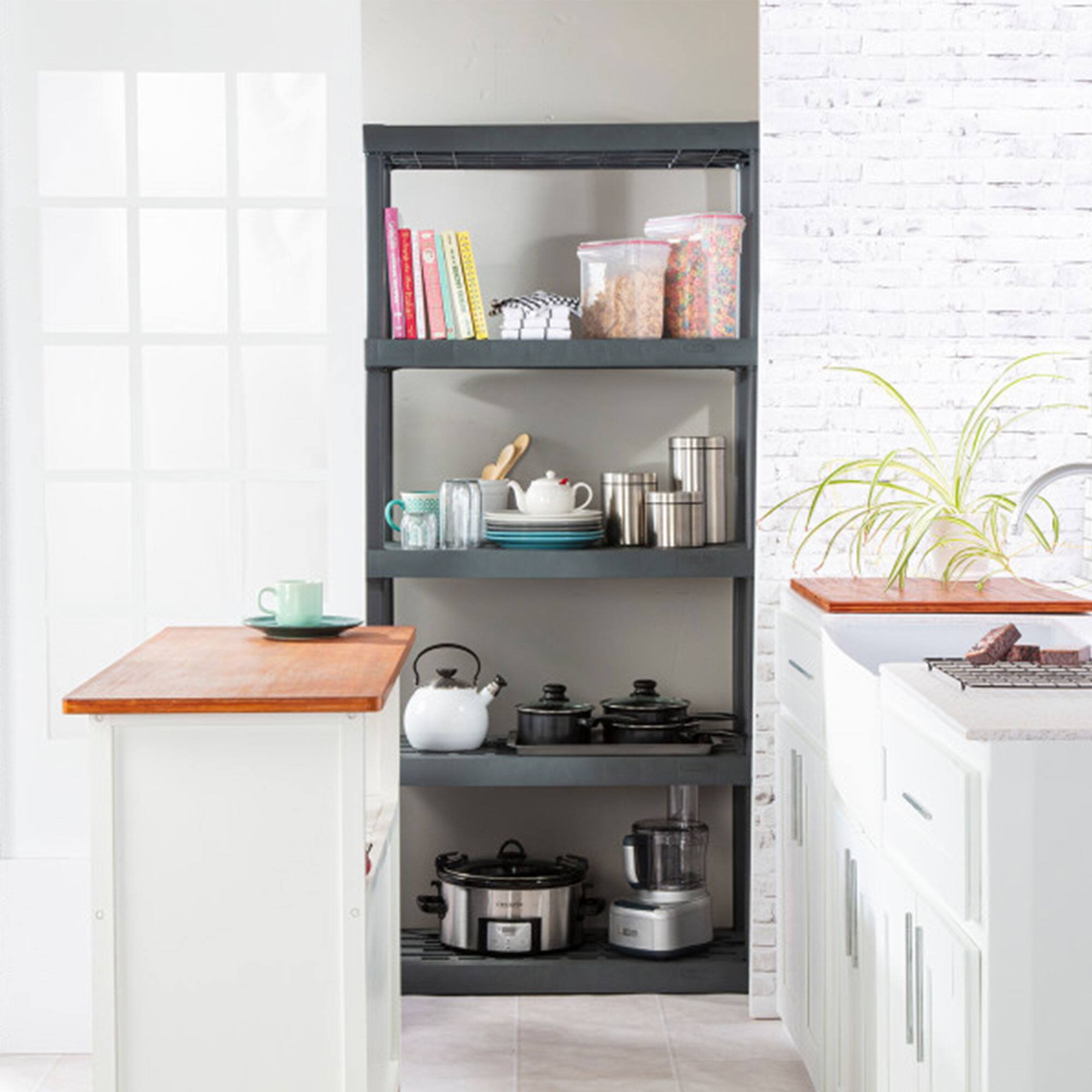 Alt View 3. Sterilite - Sterilite 75.2 Inch Heavy Duty Durable 5 Shelf Ventilated Shelving Unit, 2 Pack - Gray.