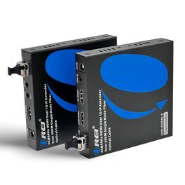 Orei - 4K@60hz HDMI™ Extender (Over 1G IP, Loop, IR) - 40km (single fiber-optic)-UHD-FOM40-K - Black