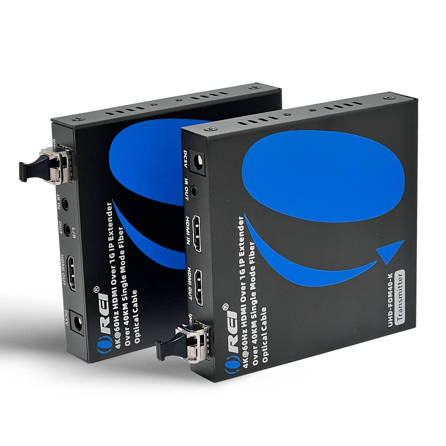 REI 4K@60Hz HDMI Over Single Mode Fiber Extender  
1G Mode Over HDMI Single Cable  
Optical Cable  
40KM  
4K@60Hz  
Over Optical  
DCSV IR  
HDMI IN  
HDMI OUT  
Extender Fiber di 1G Mode Over HDMI Single Cable  
RCI 4K@60Hz 40KM Optical Over UHD-FOM40-K Transmitter