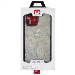 Mybat Pro - Tuff Series Case for Apple iPhone 14 Plus - White Marbling / Silver - Multicolor