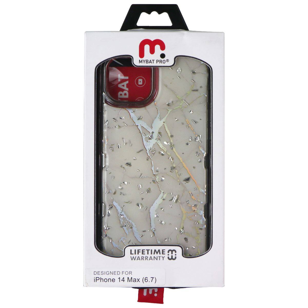 Mybat Pro - Tuff Series Case for Apple iPhone 14 Plus - White Marbling / Silver - Multicolor