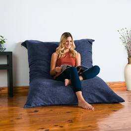 Bean Bags Jaxx 5.5 ft Pillow Saxx Bean Bag, Navy Blue - Premium Chenille - Navy
