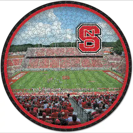Front. WinCraft - NC State Wolfpack Round 500-Piece Puzzle - Multicolor.
