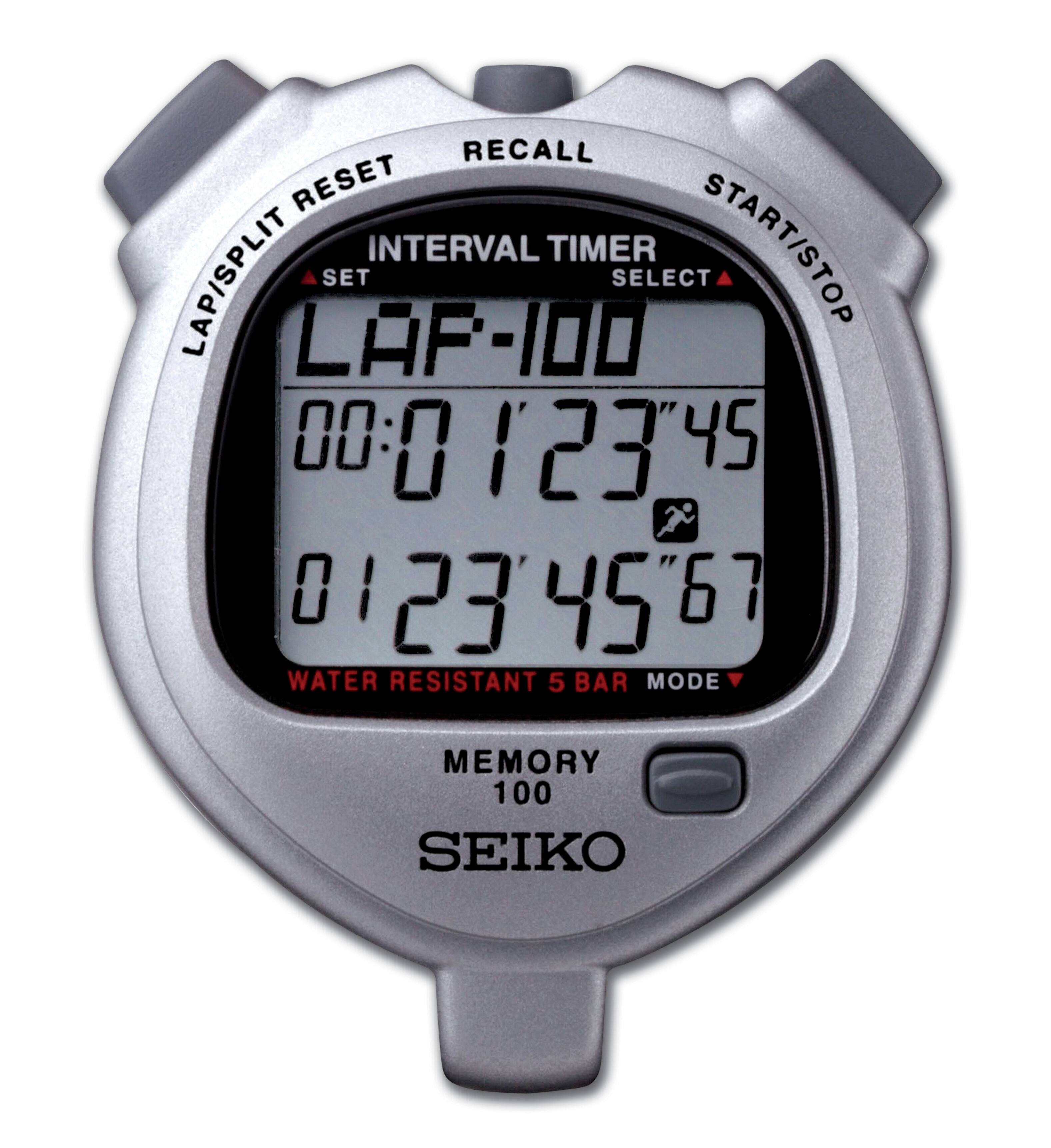Seiko - S057 Dual Interval Timer- 100 Lap Memory - Silver