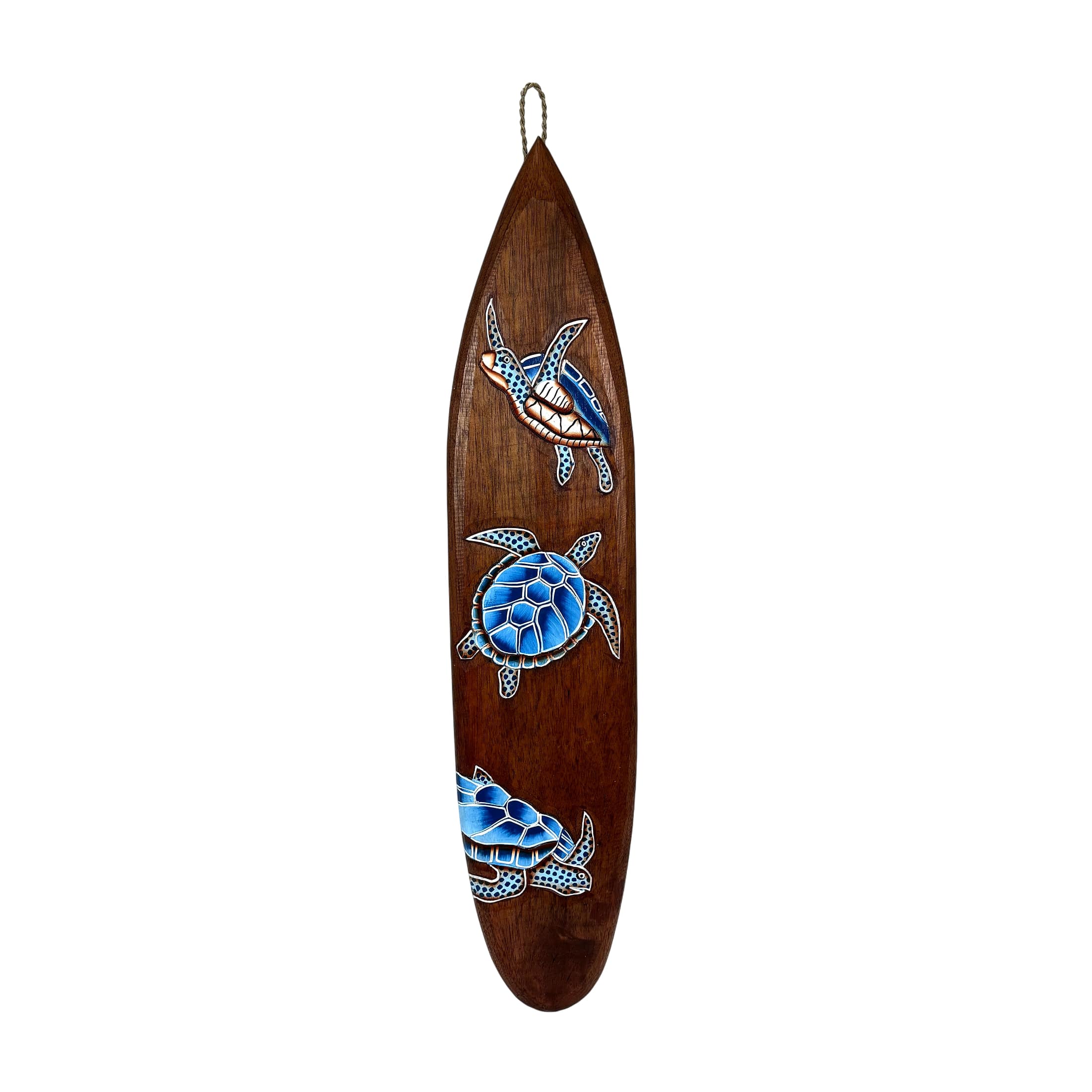 Things2Die4 - Sea Turtle Surfboard Wall Hanging Coastal Wood Decor 39.5 Blue - Brown price history on PriceWatchPro