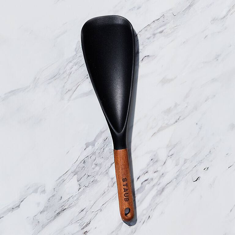 Alt View 3. Staub - Staub Silicone with Wood Handle Cooking Utensil, Multi-function Spatula Spoon - Matte Black.