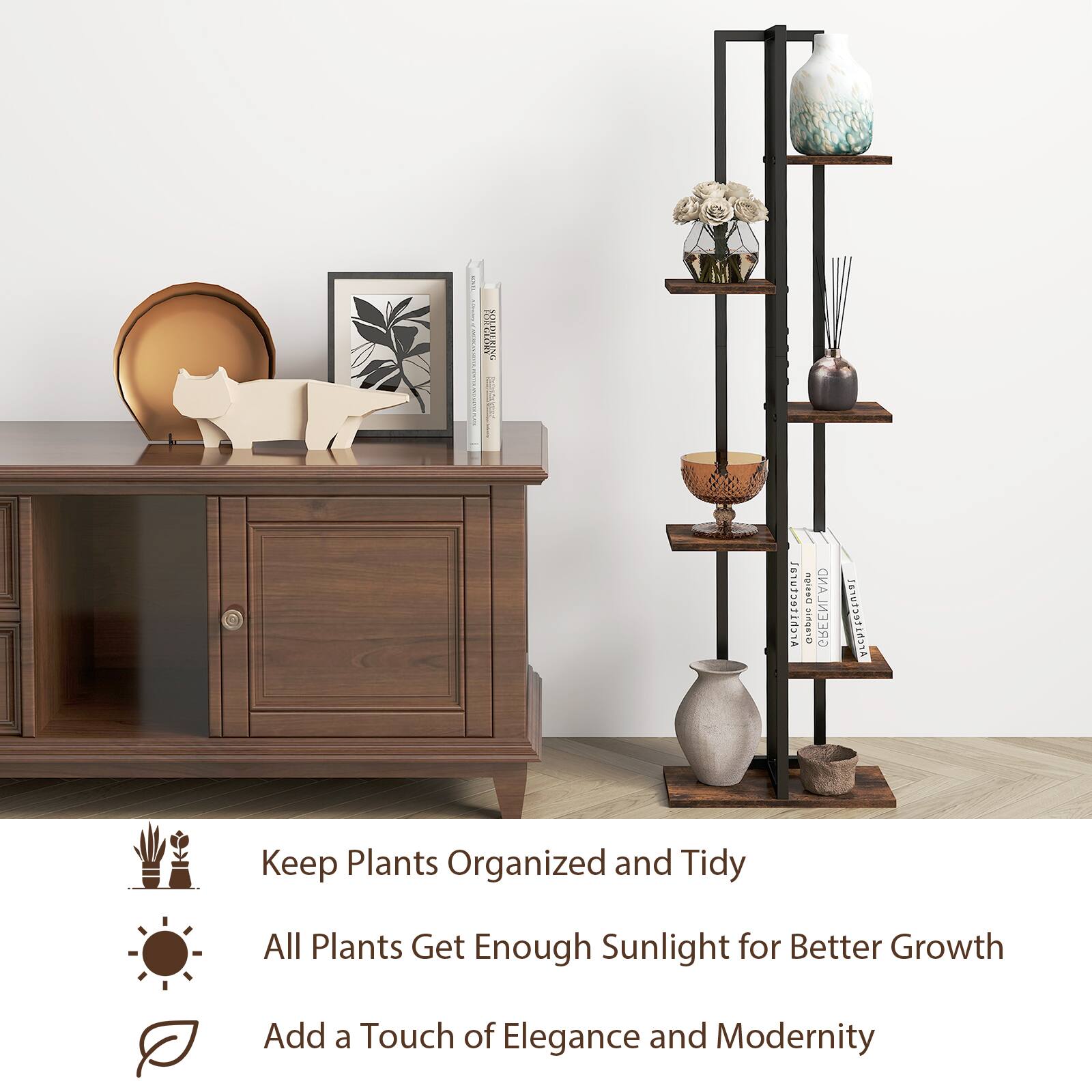 - Keep Plants Organized and Tidy
- All Plants Get Enough Sunlight for Better Growth
- Add a Touch of Elegance and Modernity