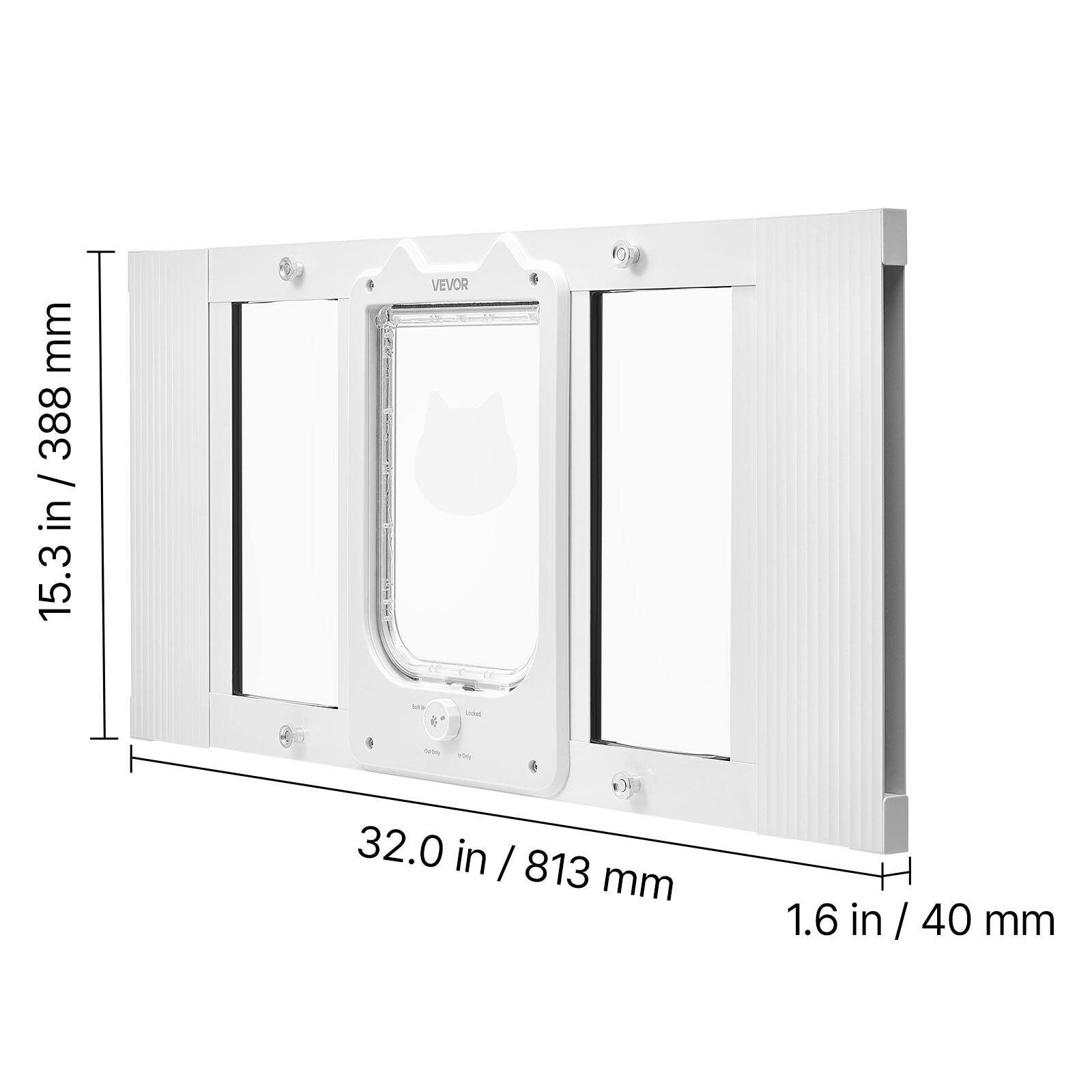 mm 388 / in 5.3 in/ 15.3 VEVOR Loted - T5 32.0 in / 813 mm 1.6 in / 40 mm