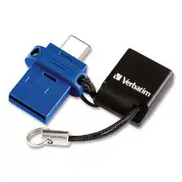 Verbatim - 99154 Store ‘n' Go 32 GB Dual USB 3.0 Flash Drive for USB-C Devices - Blue