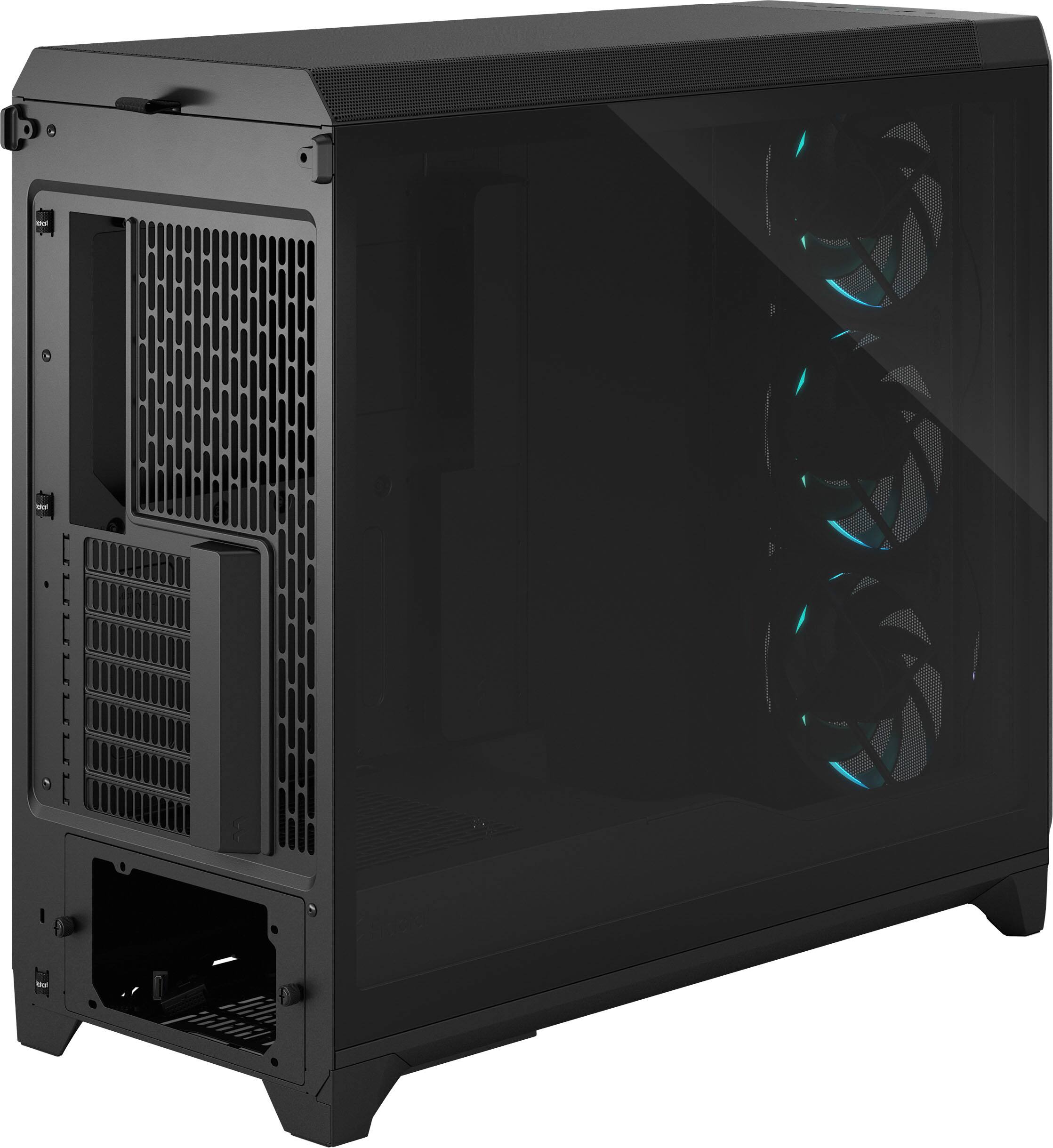 Alt View 8. Fractal Design - Meshify 3 XL RGB E-ATX Black Chassis with Light Tinted TG Side Panel Full Tower PC Case - Black.