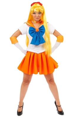 Seasonal Visions International - Sailor Moon Venus Sexy Adult Costume Medium - White