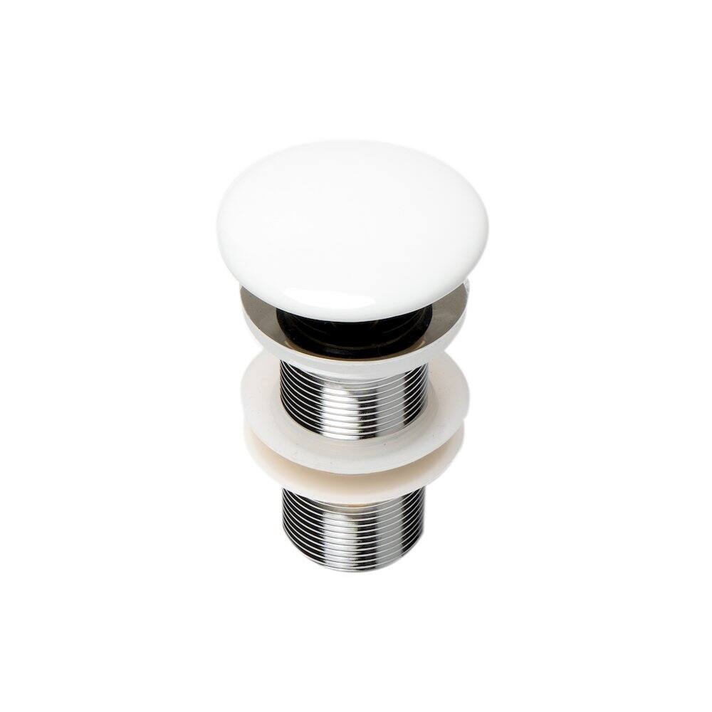 Alfi - Ceramic Mushroom Top Pop Up Drain for Sinks without Overflow - White