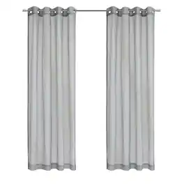 Commonwealth Home Fashions - Habitat Luna Light Filtering Grommet Lightweight Solid Dolly Fabric Curtain Panel for Livingroom 52" x 63" Grey - Gray